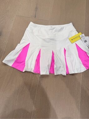 EleVen by Venus Williams White Tennis Skirt with Hot Pink Panels